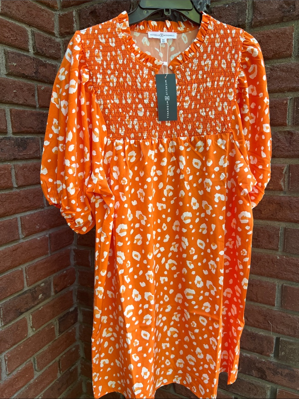 NEW MICHELLE MCDOWELL amelia party animal dress in orange Sz Medium